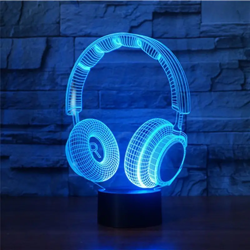 Wrumava Best подарок 3D DJ наушники Иллюзия света Studio музыка Мониторы гарнитура Coloful HIFI Музыка наушники светодиодный светильник в Спальня de
