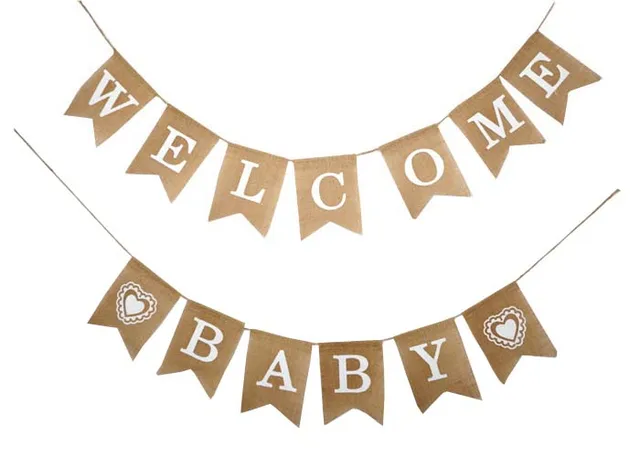 welcome baby new born party garland boy girl baby shower bunting