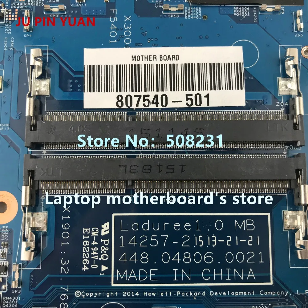 JU PIN юаней 807540-501 14257-2 448.04806.0021 для hp ENVY X360 Кабриолет 15T-W M6-W материнской платы с 930 м 2 ГБ i7-5500U