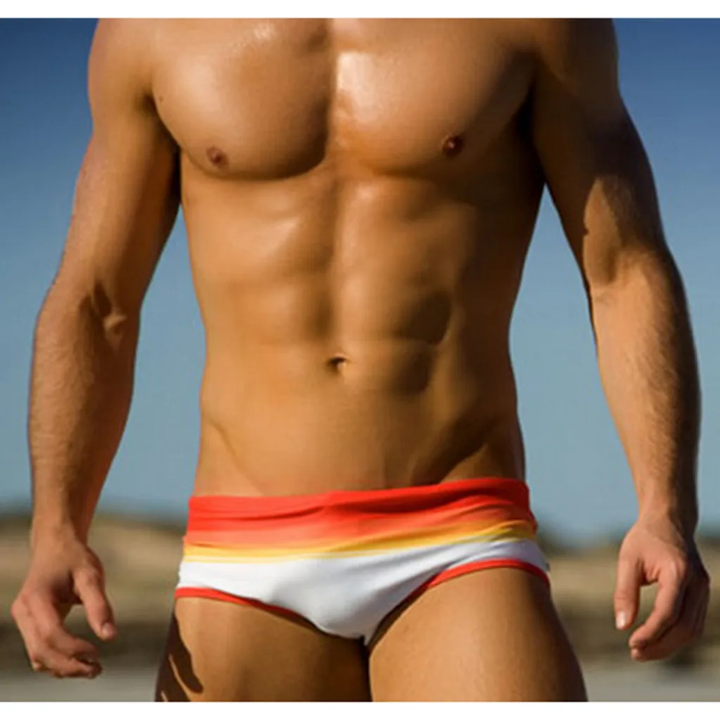 Летние мужские модные радужные боксеры, одежда для плавания, Banador Para Hombre, дышащие эластичные плавки Nino# C