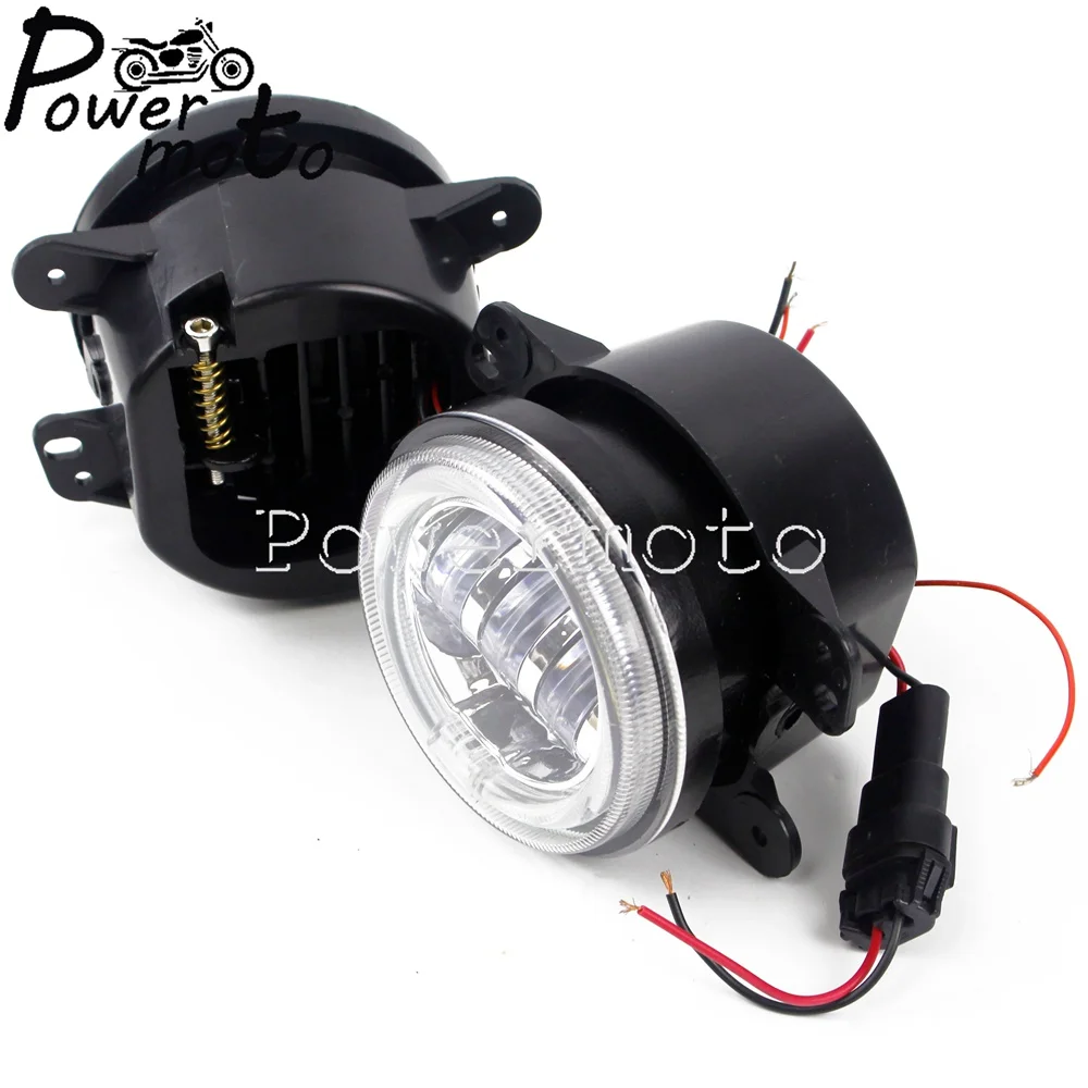 Для Jeep Wrangler Dodge Chrysler Cherokee 2005- 2 шт. 4 дюйма 30 Вт круглое прохождение светодиодные фары дальнего света Противотуманные фары