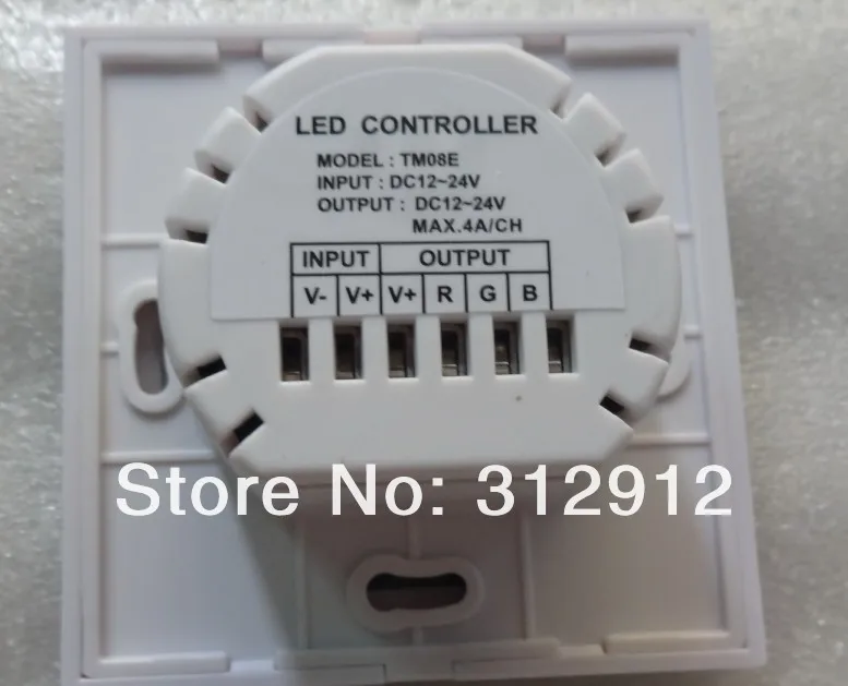 TM08E; Европейский стандарт led RGB сенсорный контроллер; DC12-24V вход; 4A* 3 канальный выход