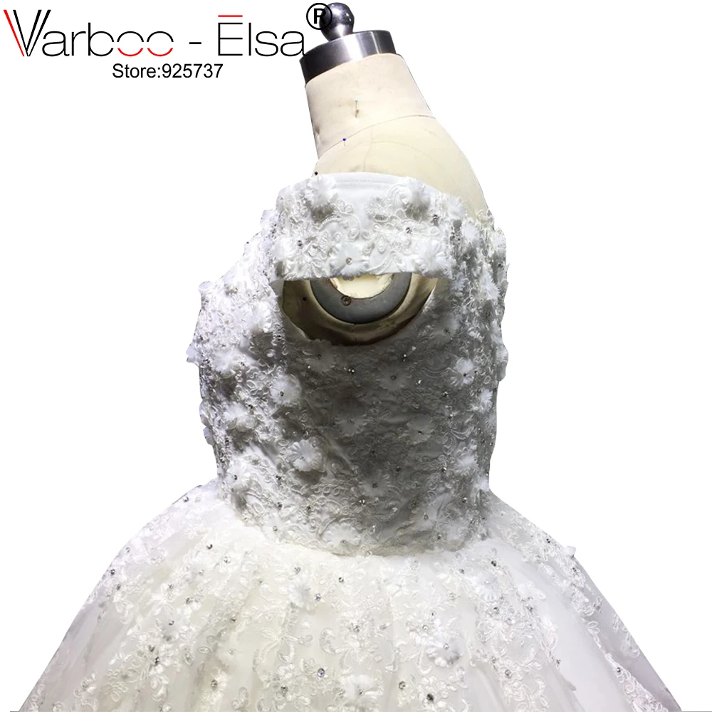 VARBOO_ELSA/2019 белое свадебное платье с аппликацией, с кружевной аппликацией, длина до пола, vestidos longos, роскошное свадебное платье принцессы