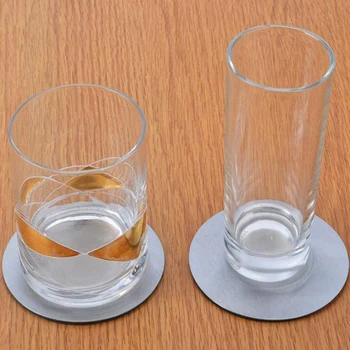 

Stainless Steel Cup Mat with EVA Non-Slip Bottom Round Coasters Pad for Kitchen Bar