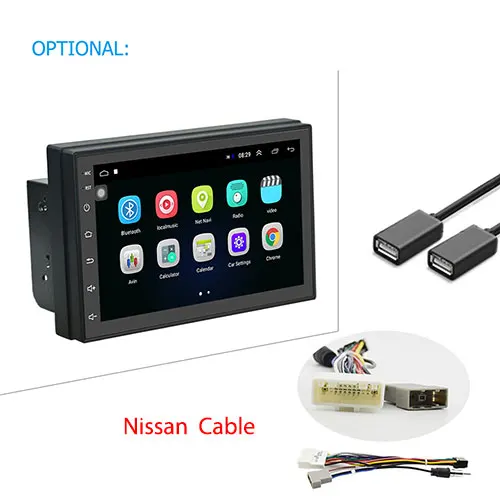 Camecho 2din Автомагнитола Android 8,1 aoturadio gps Navi WiFi Bluetooth MirrorLink автомобильный мультимедийный плеер для универсальной автомобильной стерео - Цвет: Nissan Cable