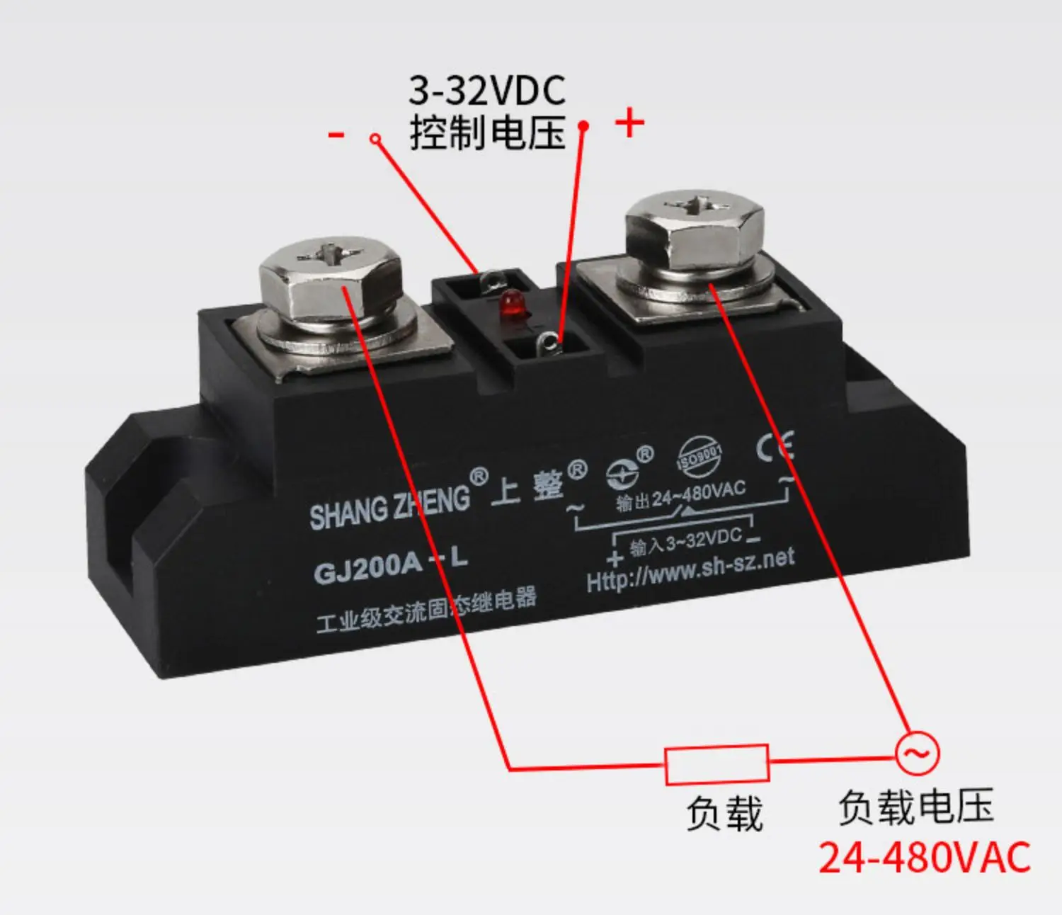 Однофазный GJ300A DC-control led AC промышленный-класс твердотельное реле для электрического нагрева температурного контроля печи