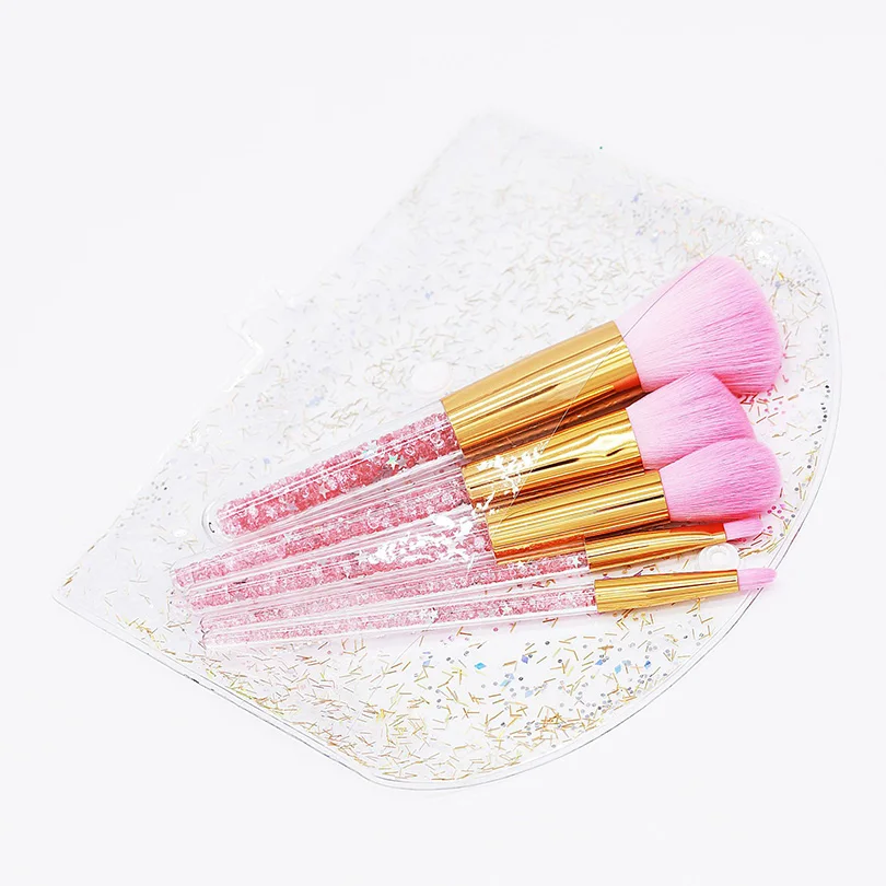 5 шт. кристалл блеск набор кистей для макияжа Diamond Pro читая кисти корректор Make Up Brush Set Kwasten Русалка кисть