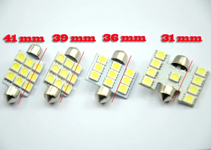 AutoEC 100x гирлянда 5050 9smd Подсветка багажника лампа мощностью 31/36/39/41 мм Автомобильная лампочка# LK09