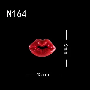 10pcs N164 10 шт./лот, художественный амулет, сплав, золото, серебро, роза, цветок кактуса, крест, сердце, красные губы, круг, кольцо, 3D украшение для ногтей - Цвет: 10pcs N164