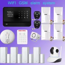 GSM wifi GPRS система домашней сигнализации мобильное приложение контроль 2MP wifi IP камеры Pet незащищенность PIR сенсор Беспроводная клавиатура детектор газа
