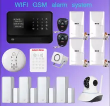 wifi alarm Security GSM GPRS Home alarm System APP Control + wifi camera App Integrated In Alarm with pet -immunity pir sensor