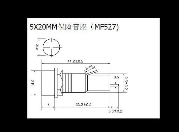 Монтажное отверстие: 12,5 мм(подходит для 5*20 мм) держатель предохранителя