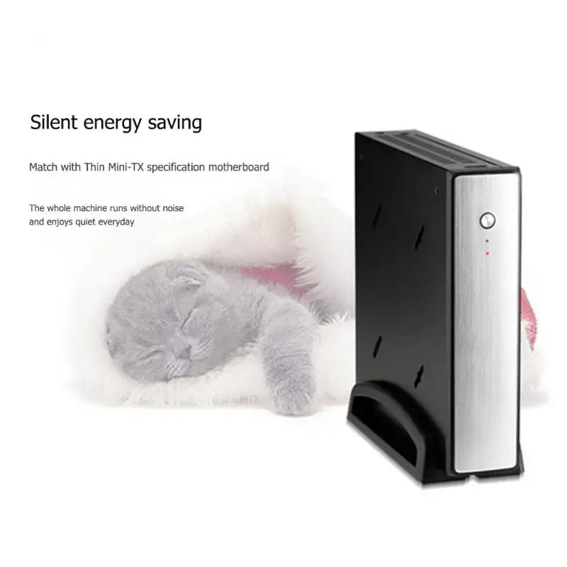 PC чехол для компьютера ET-4 тонкий Mini ITX чехол s USB2.0 2,5 дюймов HDD SDD SGCC компьютерный игровой Настольный чехол Корпус черный серебристый