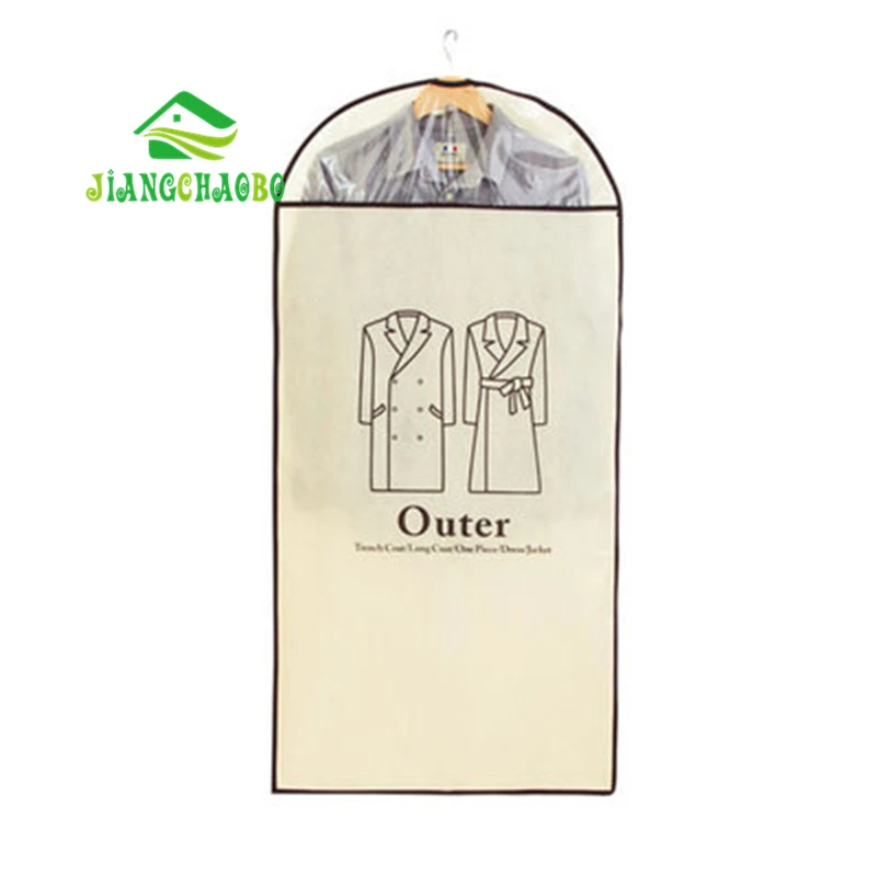 L Beige Overcoat JiangChaoBo пальто пылезащитный чехол для одежды сумка для хранения нетканый мешок для пыли чехол для одежды подвесной чехол для одежды - Цвет: L Beige Overcoat