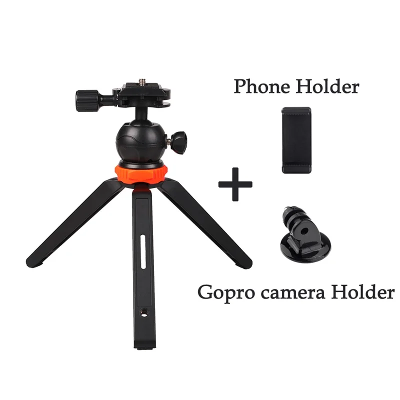 Мини Настольный Штатив для селфи с держателем для телефона Gopro, быстросъемная пластина для экшн-камер iPhone, Canon, sony, Nikon