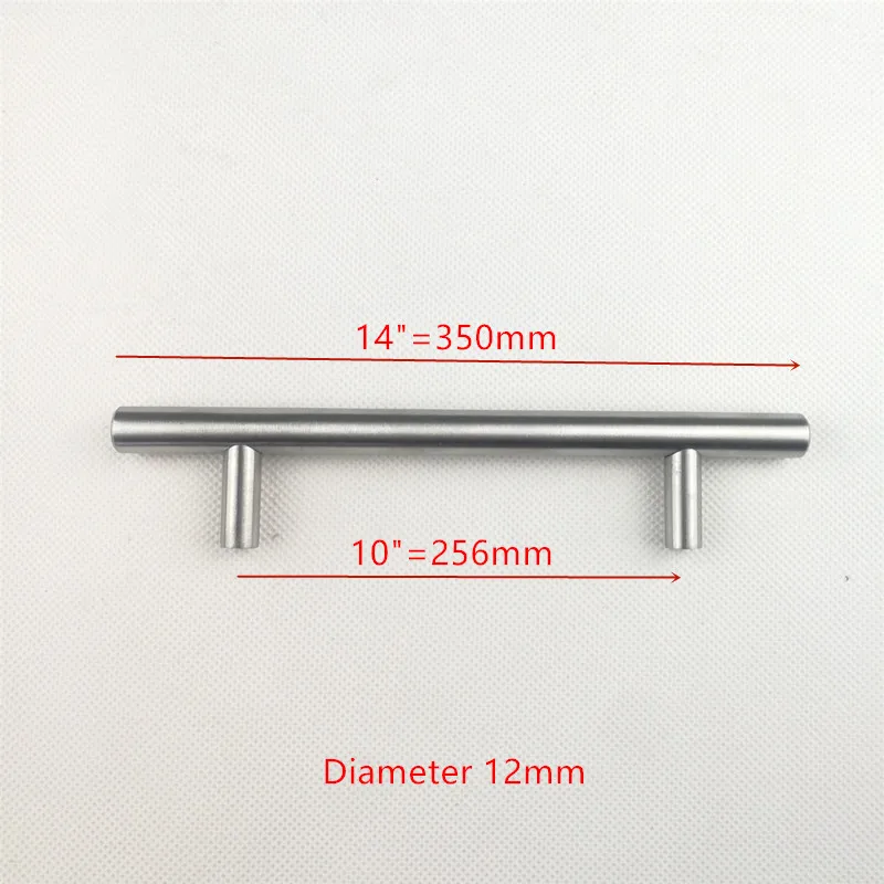 12 14 inch 256mm Нержавеющая сталь кухня Матовая дверь шкафа T Бар Ручка Потяните "~ 24" - Цвет: 12 14 inch 256mm