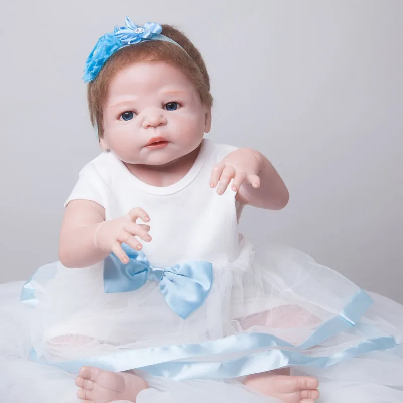 55 см всего тела силикона Bebe Reborn девушка кукла для игры в дочки-матери 2" Реалистичного Винил новорожденная девочка подарки на Рождество и день рождения подарок