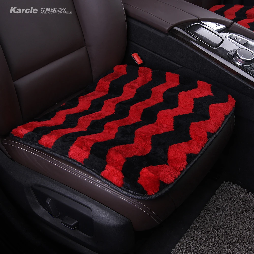 

Karcle 1PCS Sheepskin Fur Car Seat Covers Thicken Woolen Warm Seat Protector Durable Winter Cushion Car Styling Auto Accessories