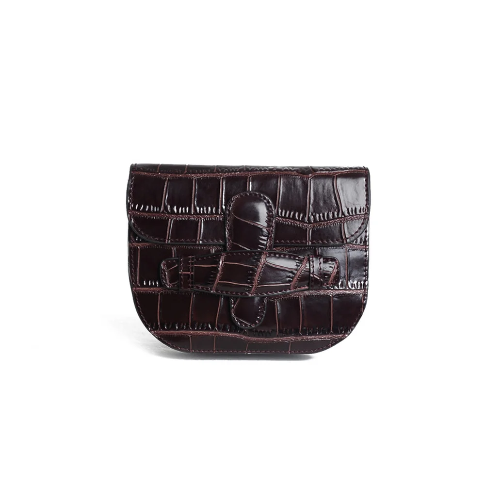 

2018 New Net Red Alligator Twill Bag Retro Saddle Waist Bag Single Shoulder Straddle Lady Bag