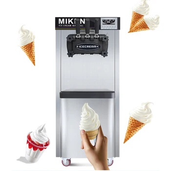 

Commercial soft serve ice cream machine/Vertical Frozen Yogurt 3 Flavor Soft Ice Cream Machine with CE Certified