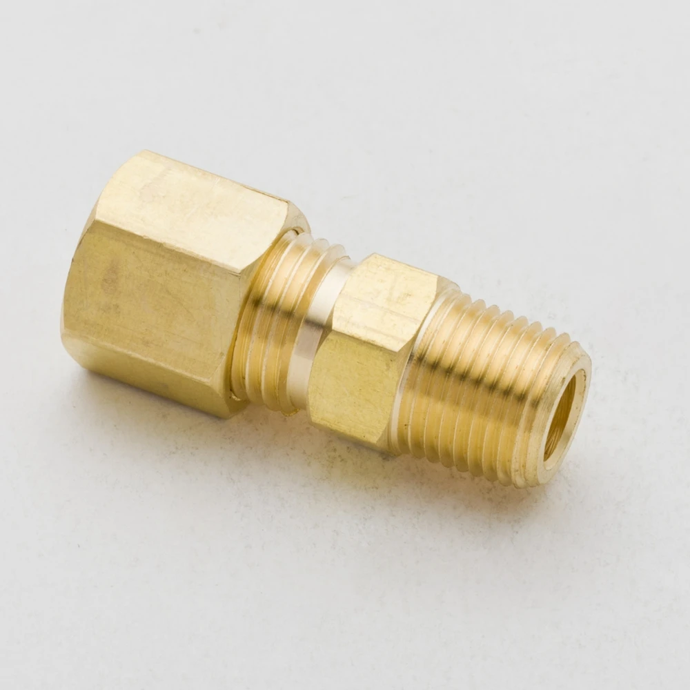 

2pcs Brass Tube Fitting Compression with Male NPT Thread for Hose OD 1/8" 3/16" 1/4" 5/16"3/8"(Model:68)