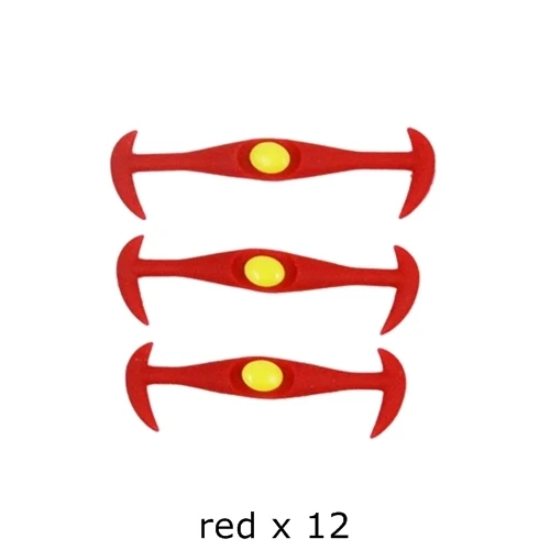 red 12 шт./лот, эластичные шнурки, силиконовые шнурки, шнурки для обуви, шнурки для мужчин и женщин, обувь на шнуровке, резиновый шнурок Z004 - Цвет: red