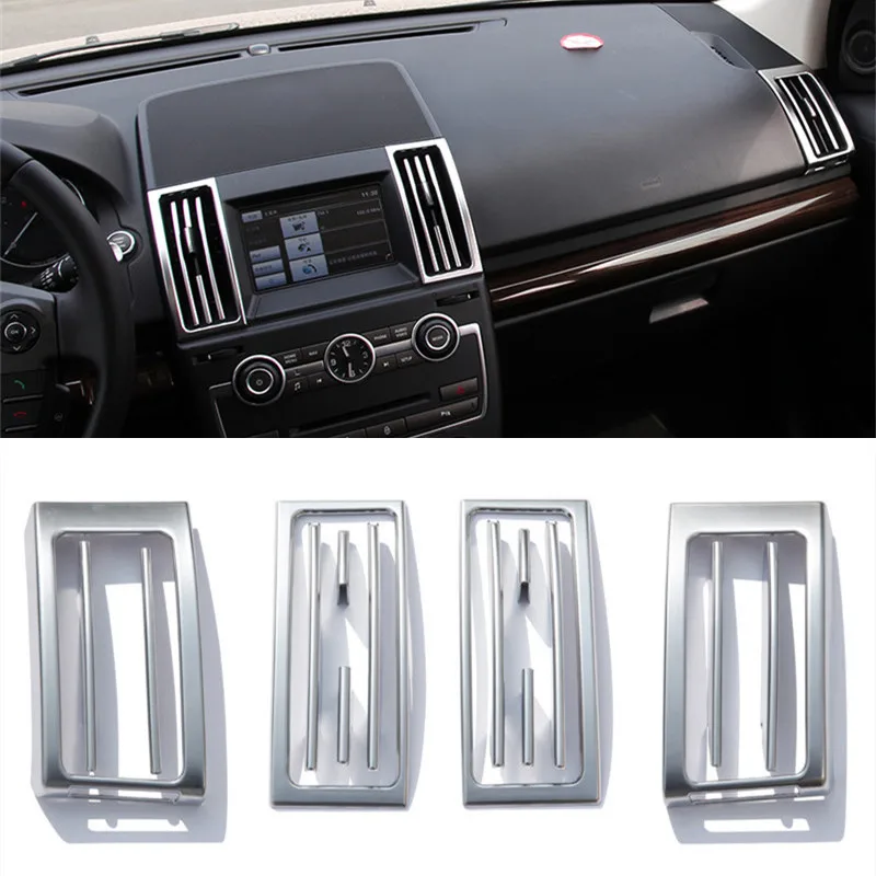 

Car Interior Center Console Air Conditioning Outlet Decoration Frame Chrome ABS Trim Decals For Land Rover Freelander 2 2007-15