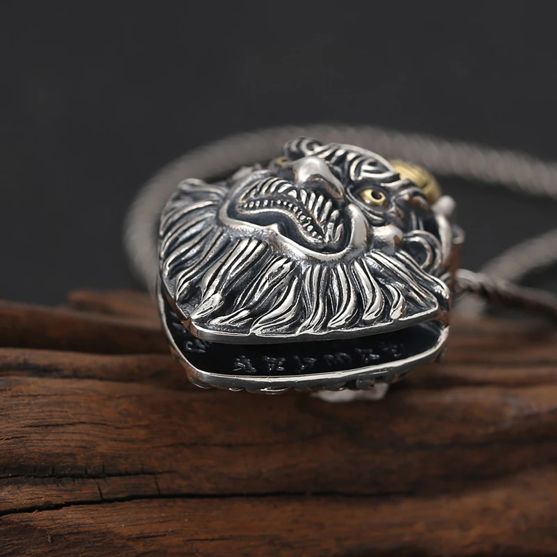 Мода подвеска Серебро 925 пробы Jewelry Для мужчин Для женщин Lucky человеческая голова колокол ожерелье с амулетом Подвеска для изготовления ожерелья P35