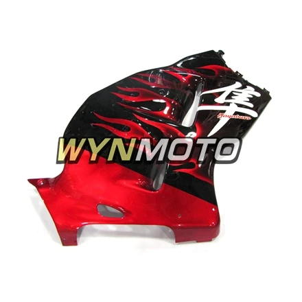 Полный комплект обтекателей для GSXR1300 1997-2007 97-07 впрыск АБС пластмасса Полный обтекатели комплект панелей кузова красное пламя черный