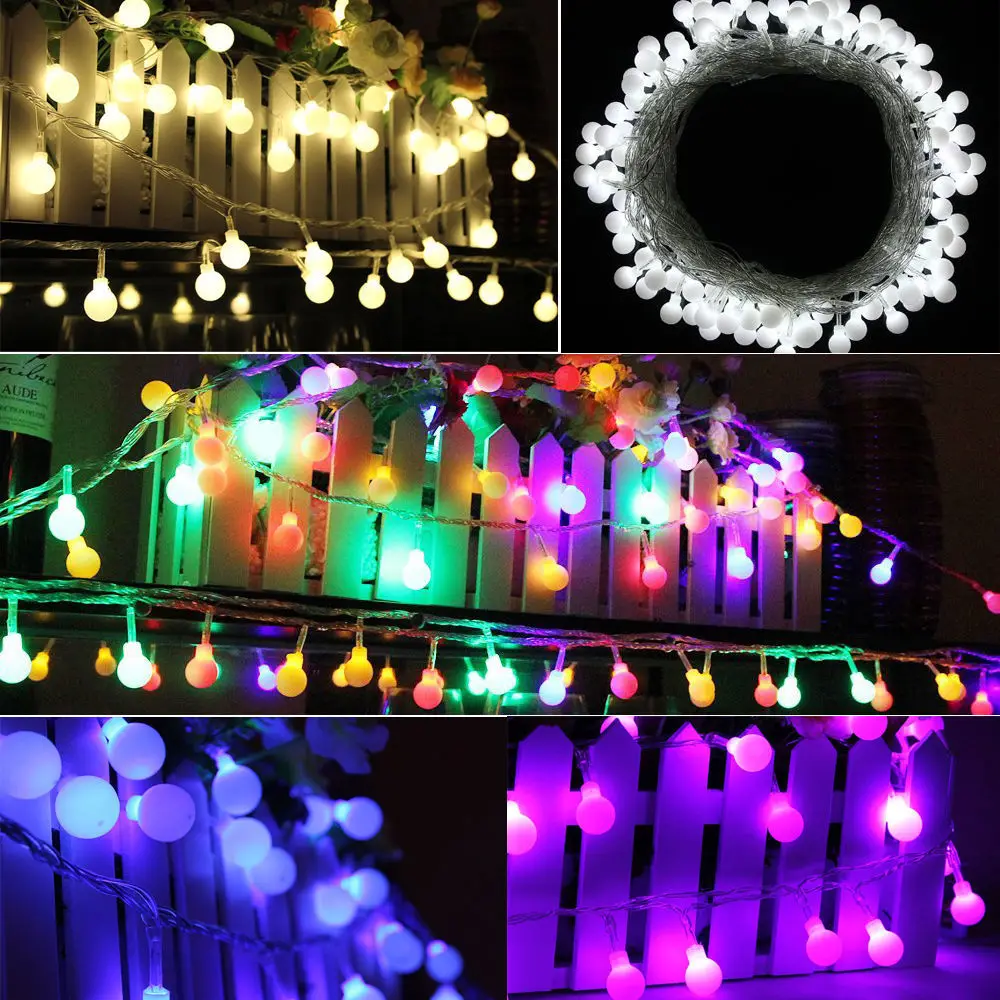 СВЕТОДИОДНЫЕ гирлянды 10 м 80 светодиодов шары на батарейках Сказочный свет праздлик на улице Рождественская вечеринка свадебные украшения
