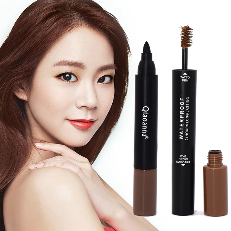 2 in 1 Eyeliner Liquid Pen Eyebrow Dye Cream Tint Long Lasting Eyes