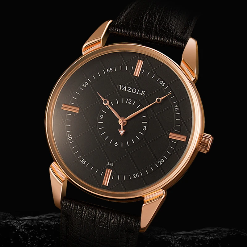 YAZOLE Watches Mens 2019 Fashion PU Leather Quartz Clock Top Brand Luxury Waterproof Sport Wrist Watch 3