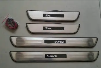 

For 13- 15 Hyundai IX45 Santa Fe special LED Door Threshold Bar Welcome Pedal Sill Scuff Plate Guard Modification Car Decor
