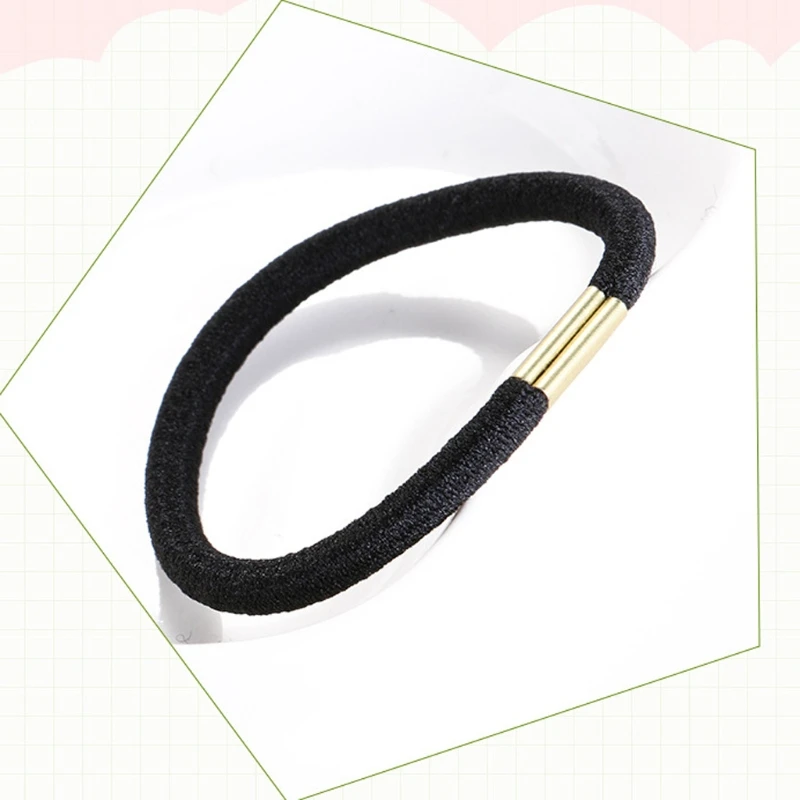 100 шт Черная эластичная лента для волос для девушек и женщин модные аксессуары для волос резинка для волос