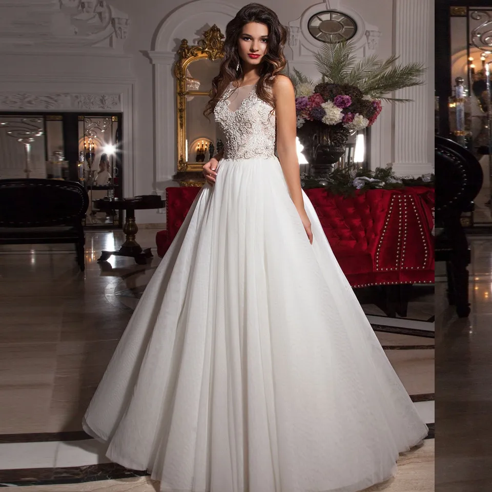 

Saudi Arabia Vestido de noiva Charming robe de mariee Lace See Thrrough Buttons bridal Gowns 2018 Mother of the Bride Dresses