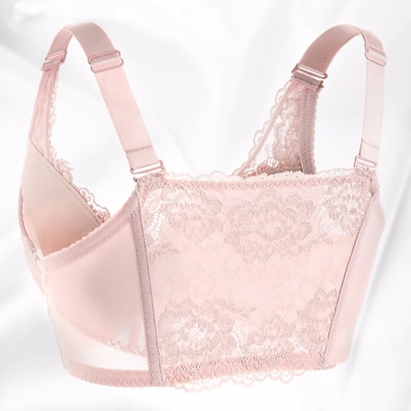 Baiclothing Женская 3/4 чашка Пуш Ап Бюстгальтер с цветочным рисунком застежка спереди вышивка большой Размеры бюстгальтер нижнее белье Для женщин 34, 36, 38, 40, 42, B, C, D