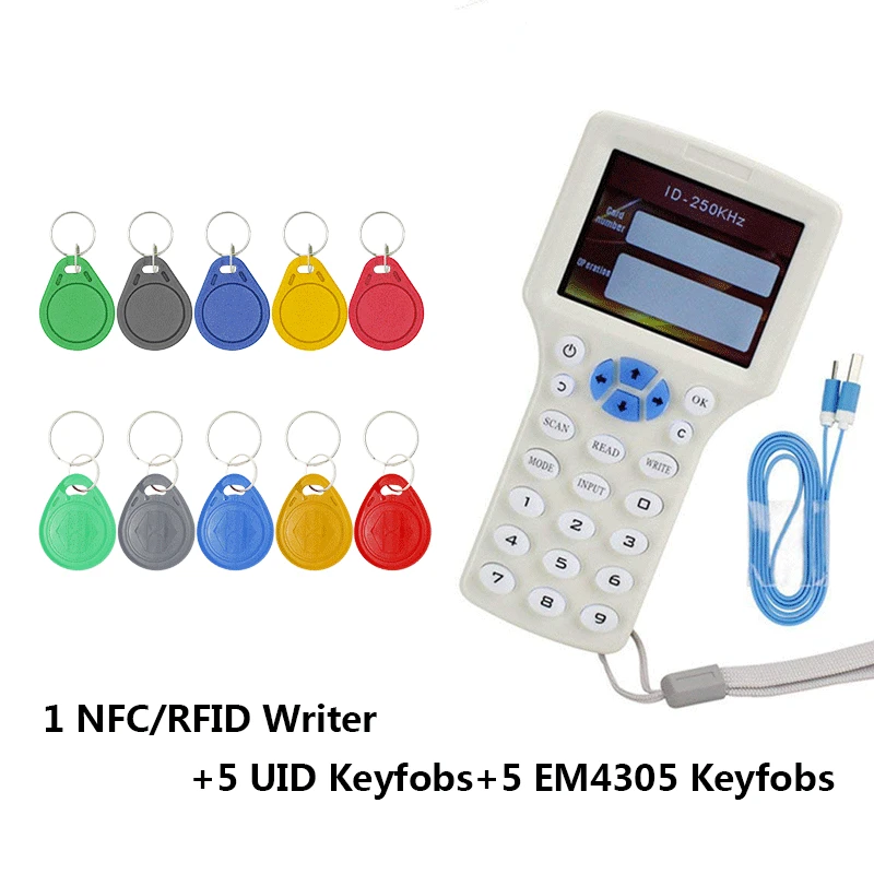 Английская Частота RFID Копир ID IC ридер писатель копия M1 13,56 МГц зашифрованный Дубликатор Программист USB NFC UID тег ключ карта - Цвет: as photo shows
