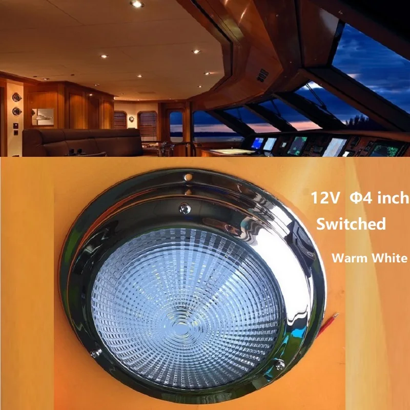 12 В DC светодиодный потолочный светильник 4 "интерьера вниз лампы для яхты морской крыши кабины освещение море Drive RV прицеп путешествия