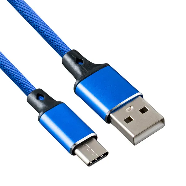 Синий Ersuki usb type-C кабель для быстрой зарядки и синхронизации данных USB C кабель для huawei Xiao mi Red mi Note 7 mi 9 samsung Galaxy S9 Oneplus 6t - Цвет: Синий