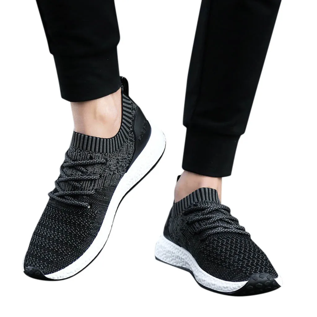 

2019 summer men's shoes sneakers solid color Men's Woven mesh Breathable Sneakers Fashion Large Size soft Casual Shoes