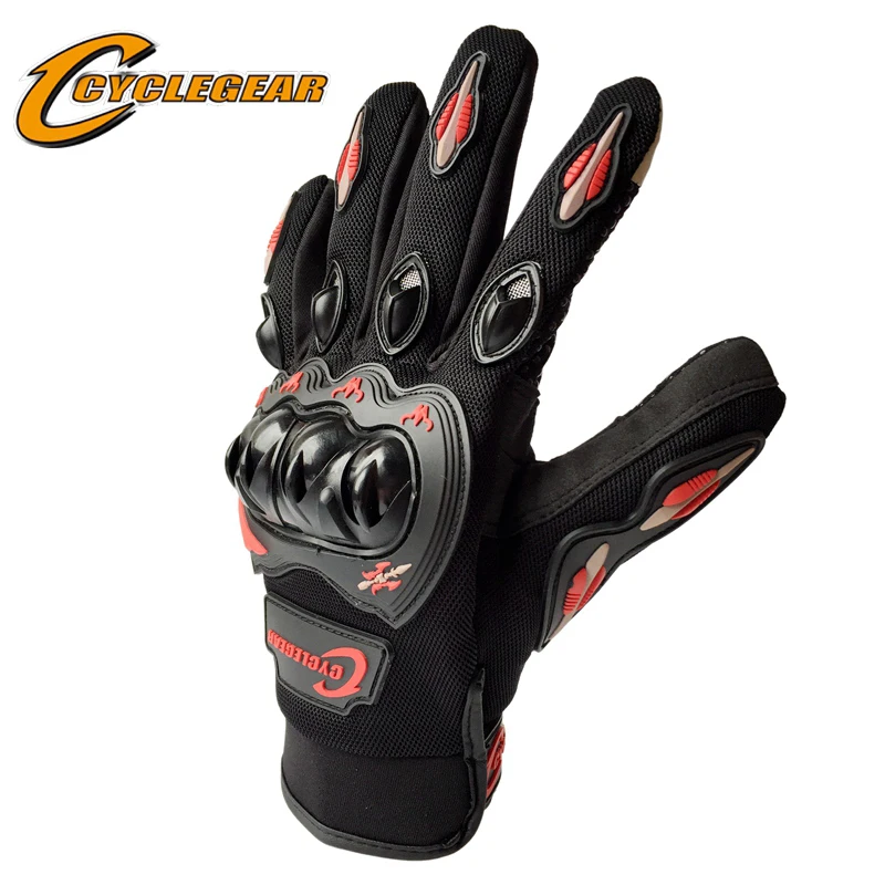Cyclegear мотоциклетные перчатки сенсорный экран двигатель велосипед Велоспорт Guantes противоскользящие перчатки CG666 - Цвет: Red