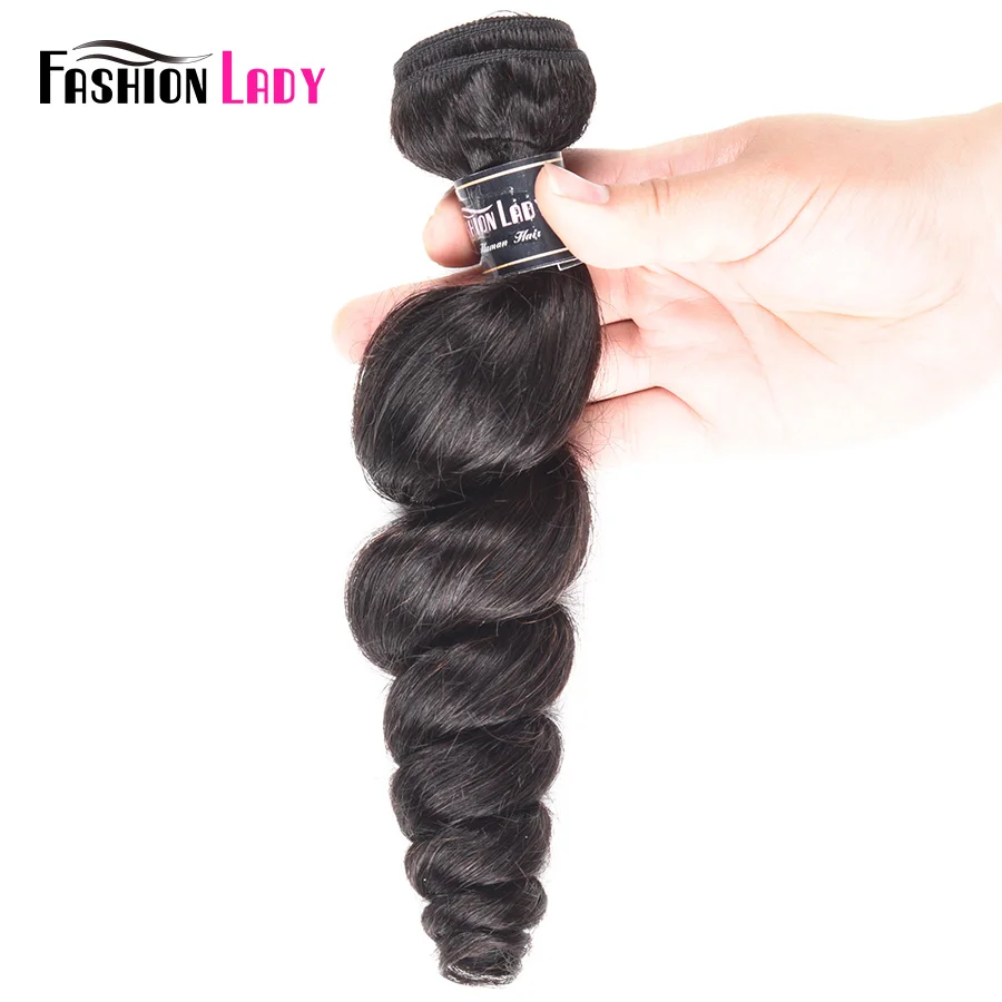 

Fashion Lady Pre-colored Brazilian Hair Weave Bundles 1# Jet Black Human Hair Loose Wave Bundles 1Pc 10-24 inches Non-remy
