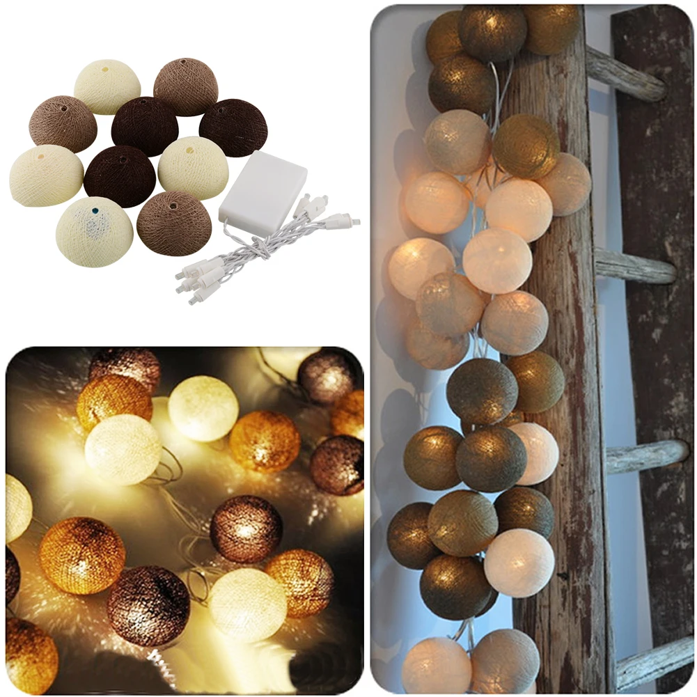 

string lights 10 Aladin Cotton Ball Fairy String Light Coffee Party Patio Christmas Decor