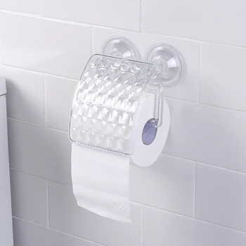 

Free punching bathroom roll paper holder suction cup wall hanging bathroom toilet Tissue Box toilet paper tray wx8171726