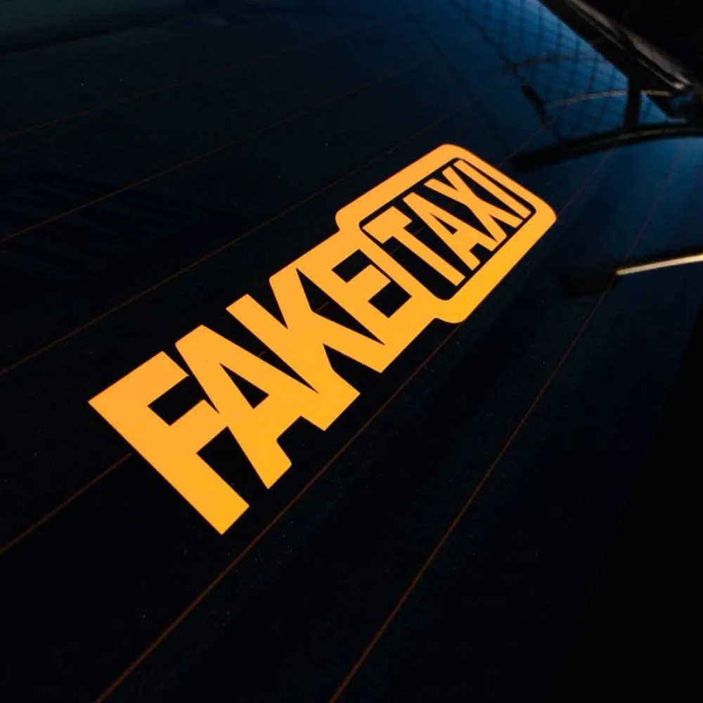 Strong Self-adhesive Car Sticker FAKE TAXI Fake Taxi Drift Sign Funny Car Sticker Vinyl Decal Decor Yellow Car Bumper