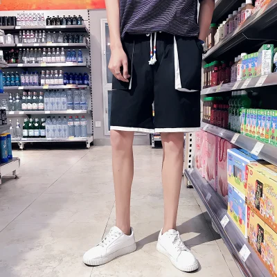 as picture 1 Новые летние однотонные Цвет модные Повседневное мужские шорты Drawstring летние дышащие высокое качество мужские шорты Бермуды 3 цвета - Цвет: as picture 1