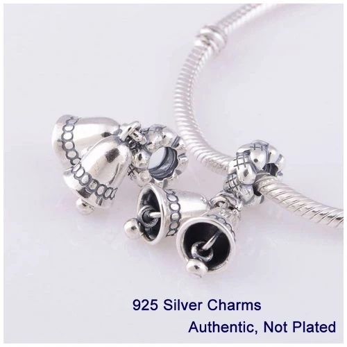 

Fits Europe Charm Bracelets 100% Sterling Silver Original Beads Bell Charm Women DIY Jewelry Wholesale L317