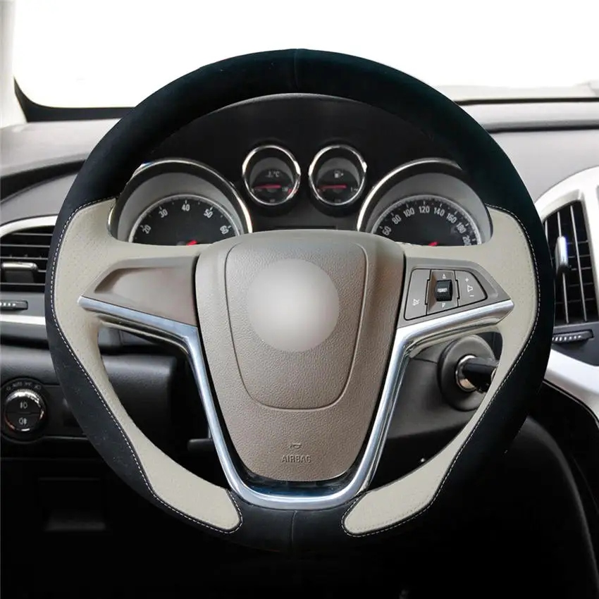 MEWANT удобный мягкий прочный черный натуральная кожа чехол рулевого колеса автомобиля для Opel Astra(J) 2010- Ampera 2012 - Название цвета: Style-02