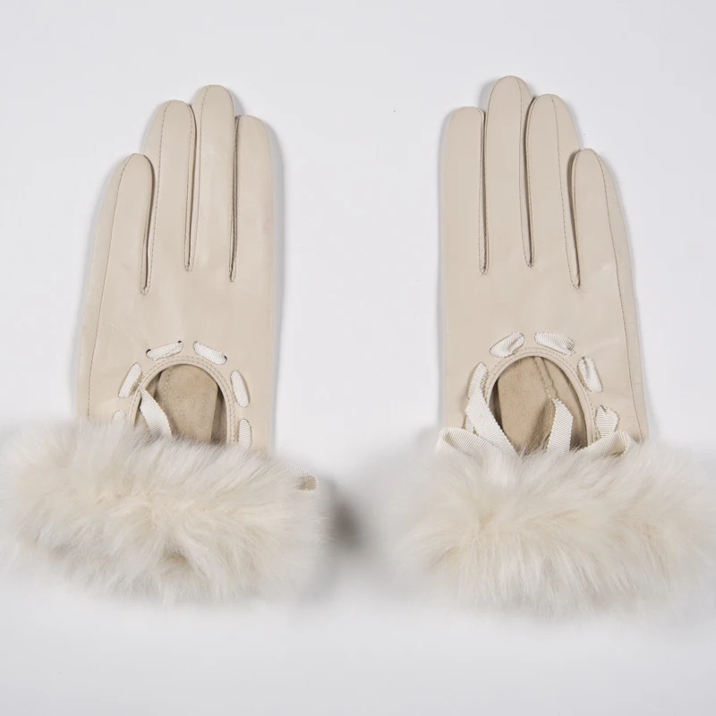 Gours зимние женские перчатки из натуральной кожи новые модные брендовые теплые перчатки из козьей кожи с искусственным кроличьим мехом варежки Guante Luvas GSL025