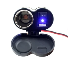 12-24V Motorcycle Motorbike USB Power Supply Port Cigarette Lighter Socket Charger for Cellphone /GPS /MP3 (Black)